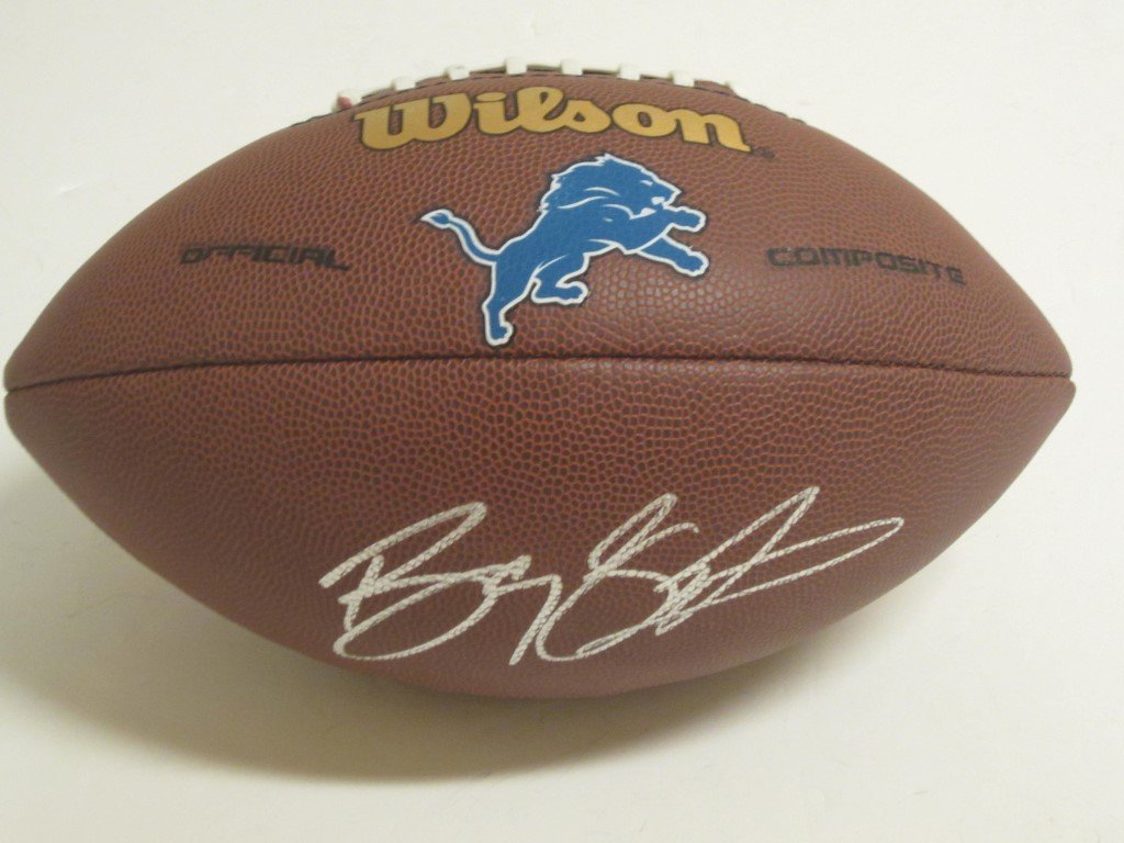 Barry Sanders Signed Football: Barry Sanders Detroit Lions signed team logo football, this comes with a certificate of authenticity (COA).