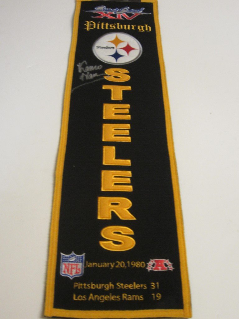 Franco Harris Signed Pennant: Franco Harris Pittsburgh Steelers signed Super Bowl XIV wool Pennant. This comes with a certificate of authenticity (COA).