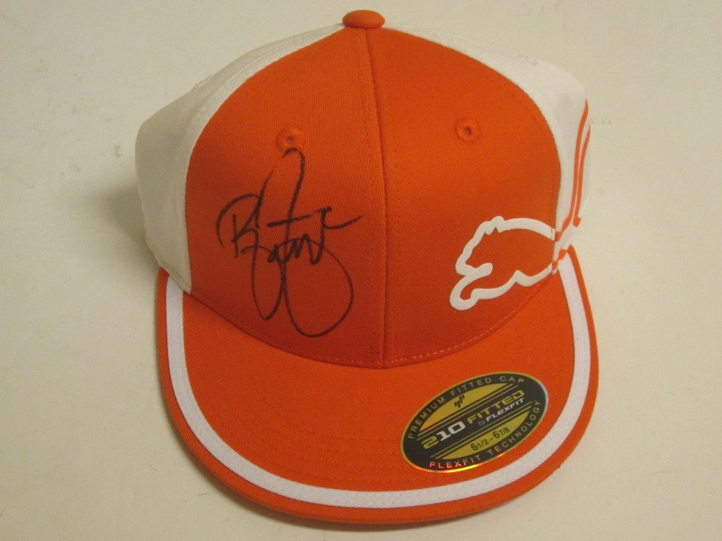 Rickie Fowler Signed Puma Hat: Rickie Fowler PGA golf pro signed orange Puma hat, this comes with a certificate of authenticity (COA)