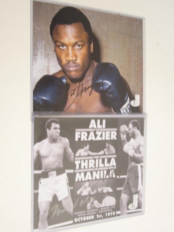 2 Joe Frazier Signed Photos: Joe Fraizer Boxing signed / autographed lot of 2 photos 8x10, each come with a certificate of authenticity