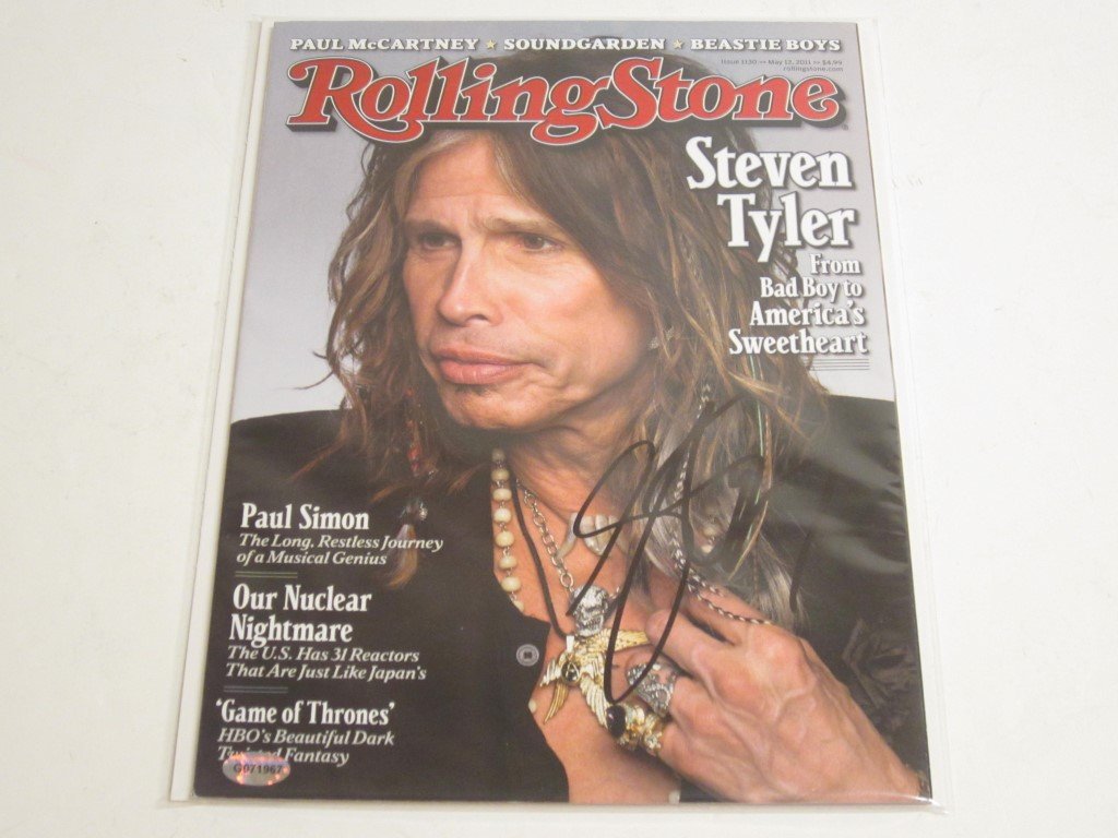 Steven Tyler Signed Magazine: Steven Tyler Aerosmith signed / autographed Rolling Stone Magazine May 2011 issue, this comes with a coa
