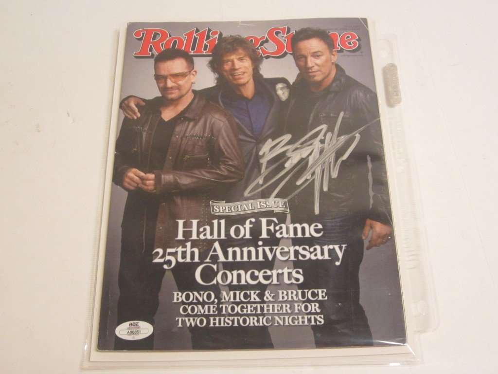 Springsteen Signed Rolling Stone: Bruce Springsteen Rolling Stone Magazine Special Issue signed / autographed, this comes with a certificate of authenticity