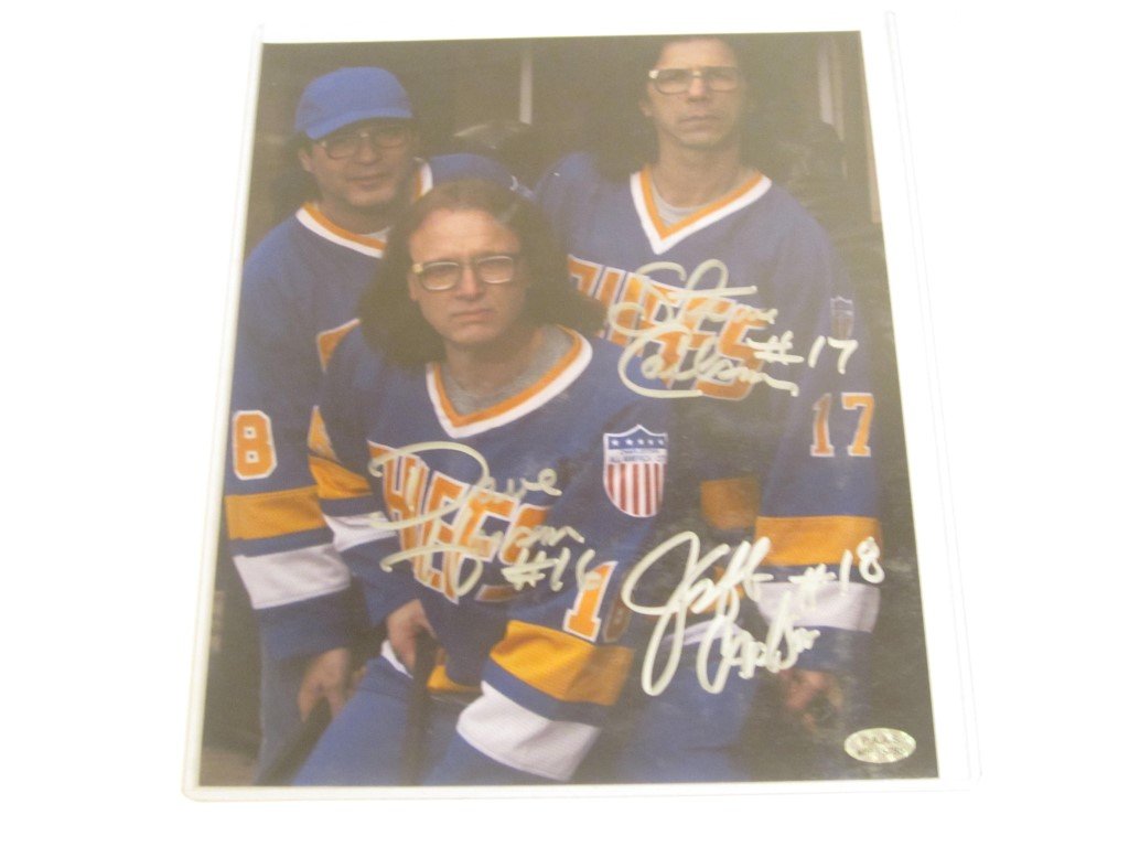 Hanson Brothers Signed Photo: Slap Shot Hanson Brothers signed / autographed 8x10 color photo this has been authenticated by PAAS Authentication