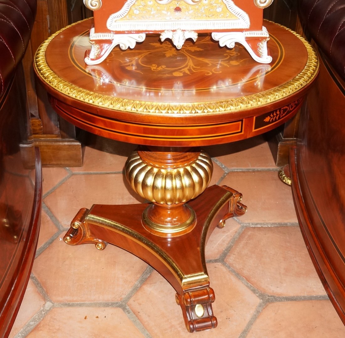 Inlay Wood End Round Table (1 of 3)