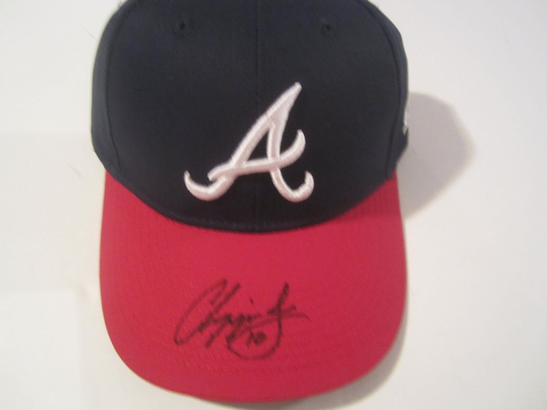 Chipper Jones Signed Baseball Hat (1 of 2)