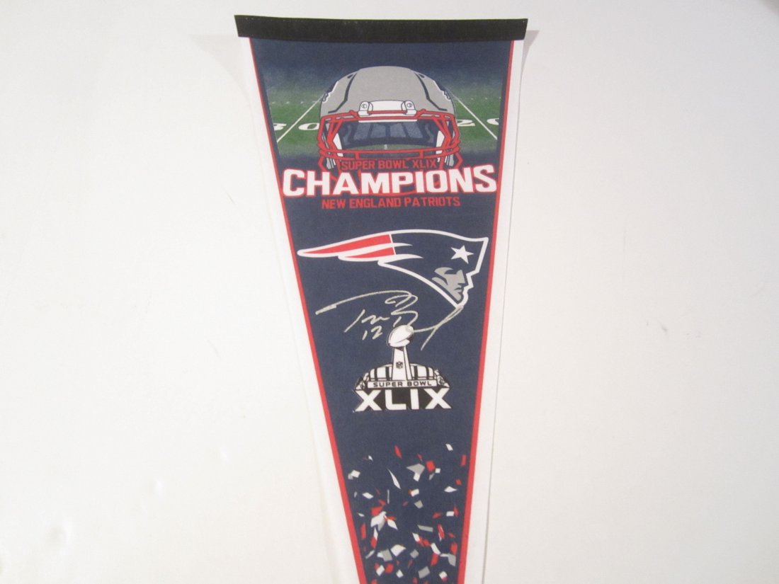 Tom Brady signed pennant (1 of 3)