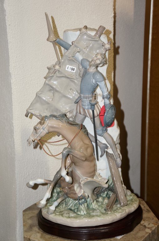 DON QUIXOTE & WINDMILL: 01001398, DON QUIXOTE & WINDMILL, Issue Year: 1986, Retirement Year: 1996, Size: 21.25x10.75", Retail Price $ 2750