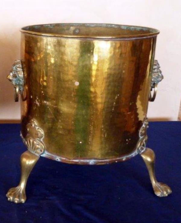 Set of 2 - CIRCA 1910 VERY LARGE,BRASS VASES WITH (1 of 2)