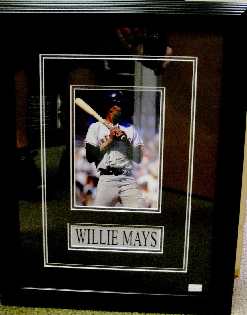 Willie Mays Autographed 8 by 10 Photograph: Willie Mays hand signed framed and Matted color 8x10 vintage photograph. Come with a Hologram & Certificate of Authentication from TTA Est Value $175-$250