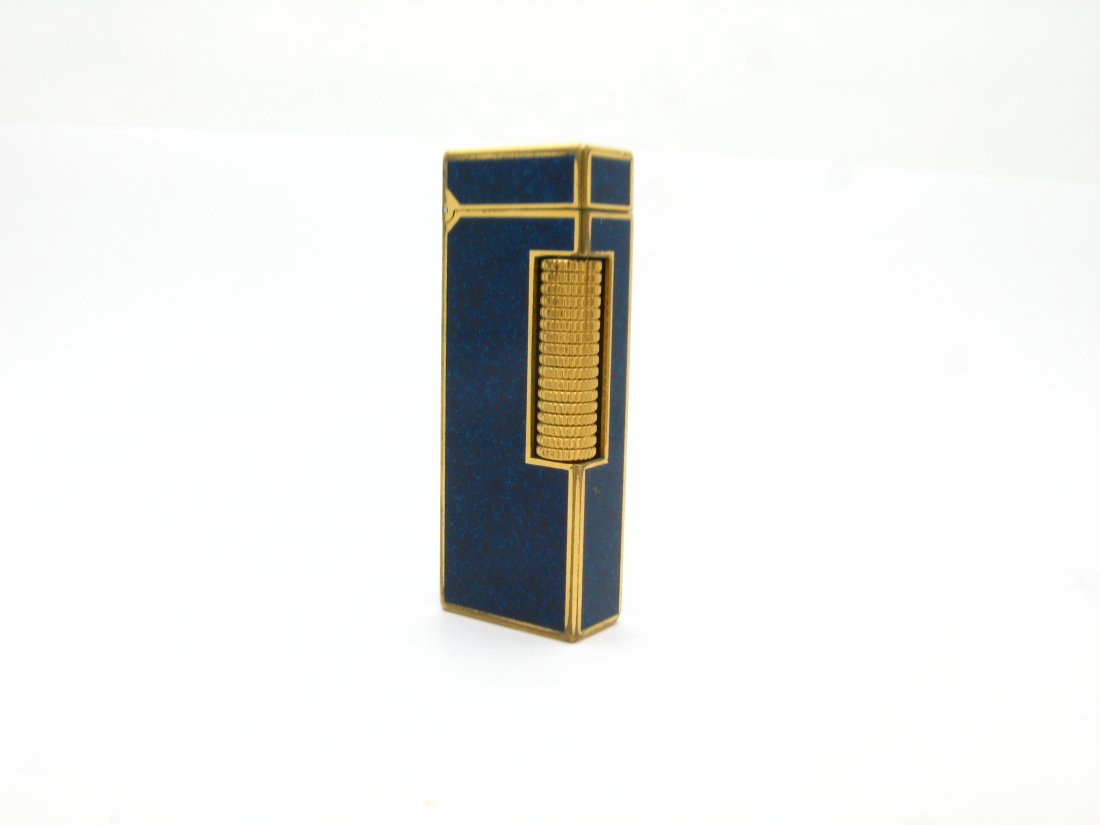 Dunhill Blue Enamel Gas Lighter: This Lot is for a Dunhill Blue Enamel Lighter, might need repairs or just gas, we dont know if it is working
