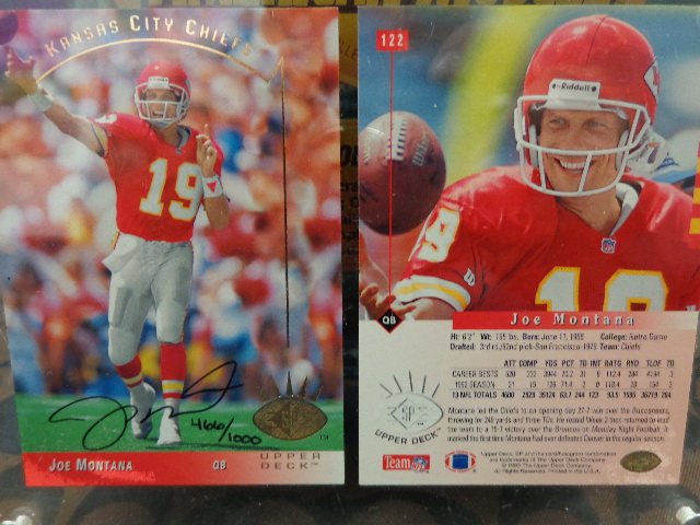 "Joe Montana" Autographed Card Set - Upper Deck (1 of 3)
