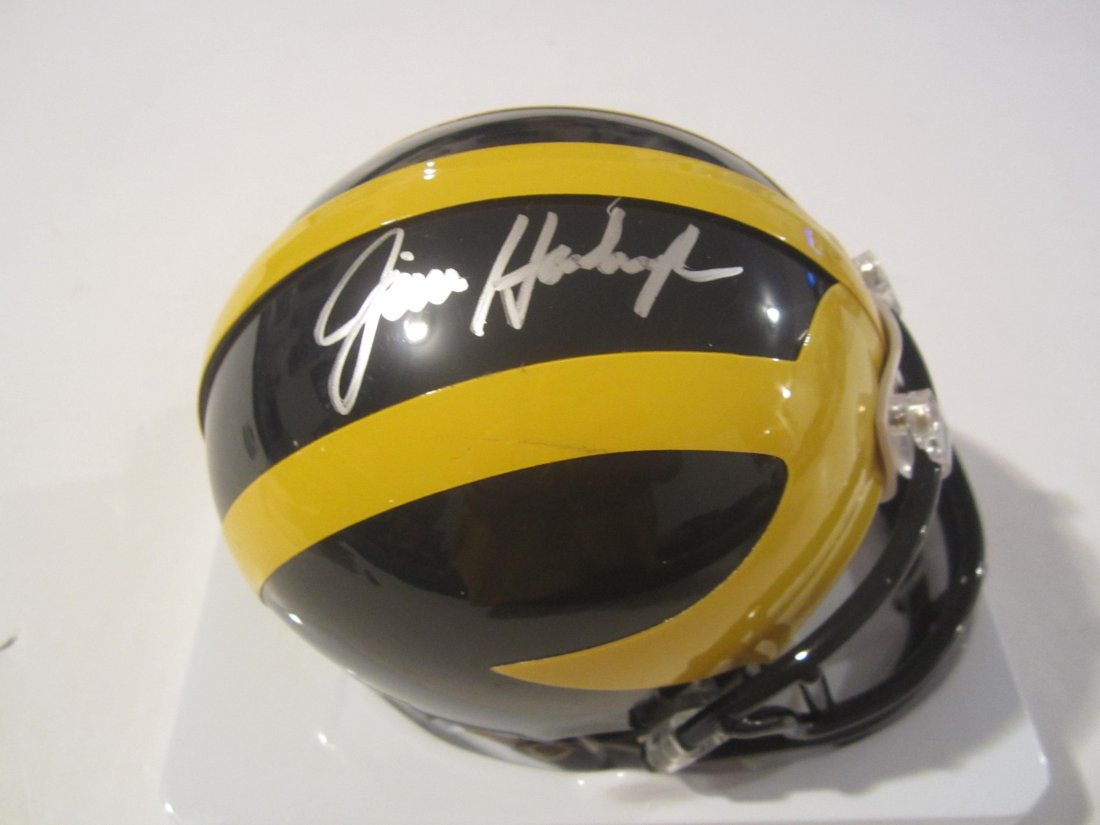 Jim Harbaugh auto mini helmet (1 of 2)
