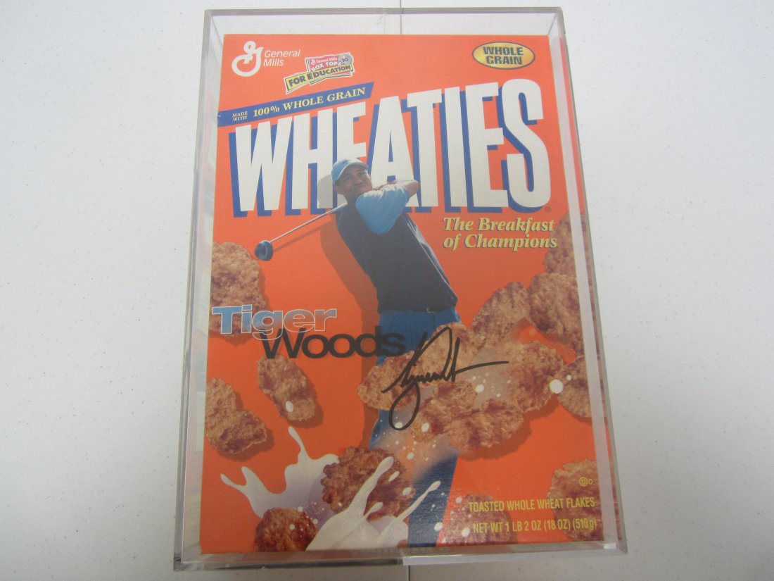 Tiger Woods auto Wheaties Box (1 of 3)