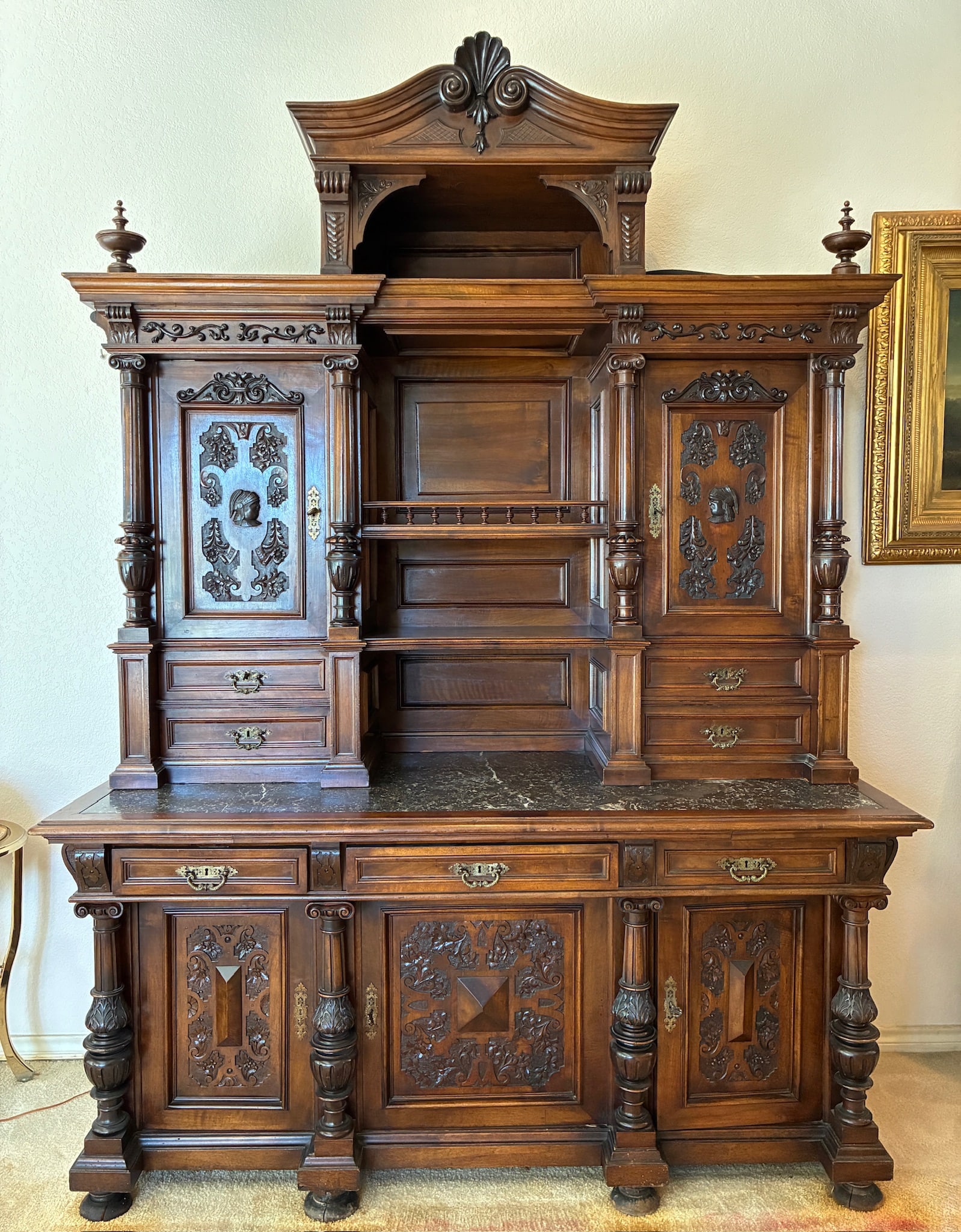 Large Walnut Buffet Cabinet (1 of 6)