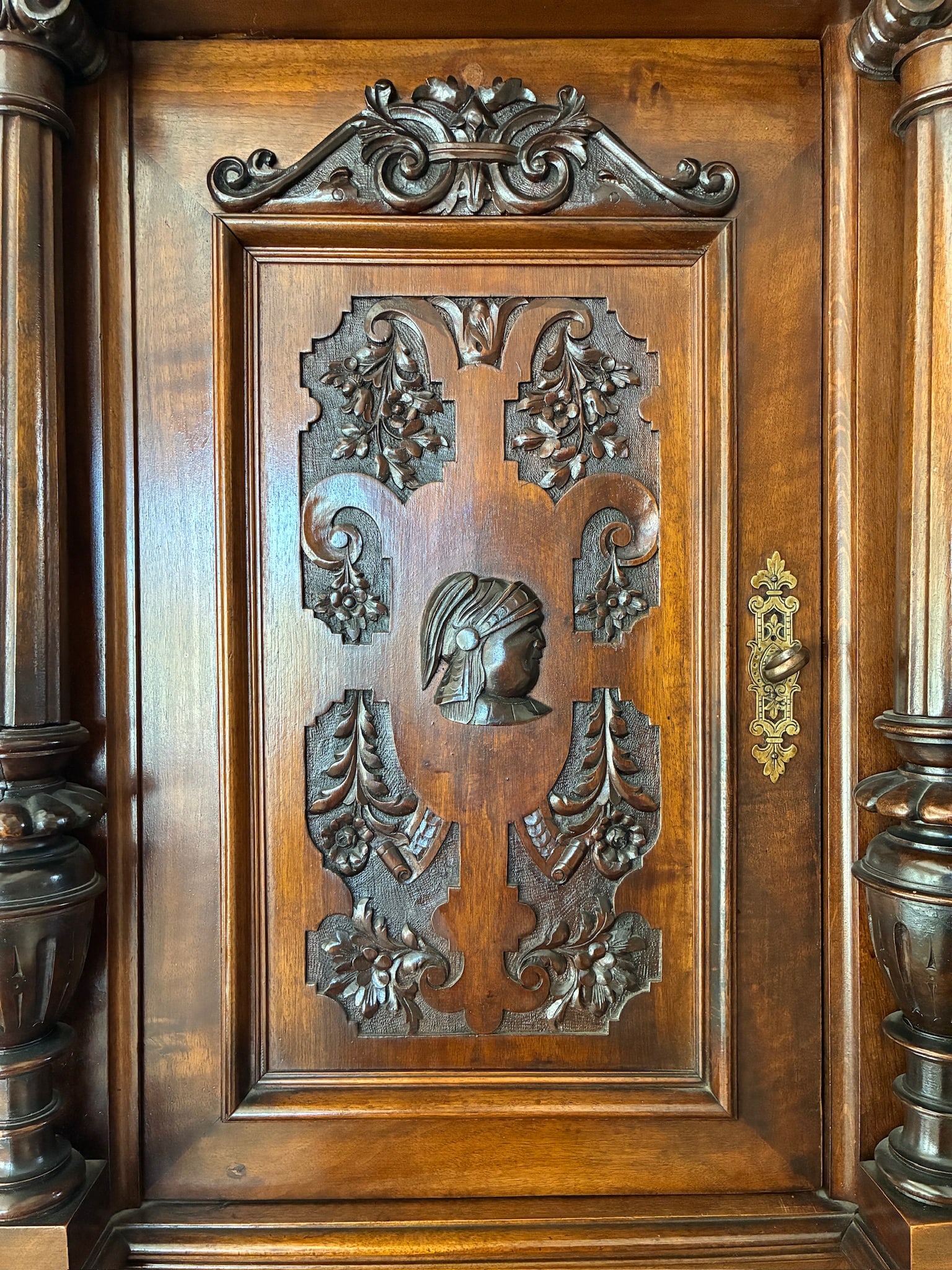 Large Walnut Buffet Cabinet - 3