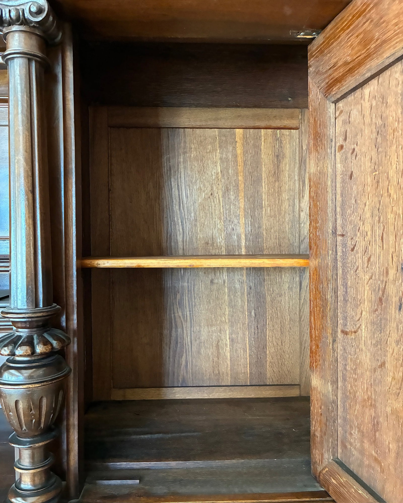 Large Walnut Buffet Cabinet - 4