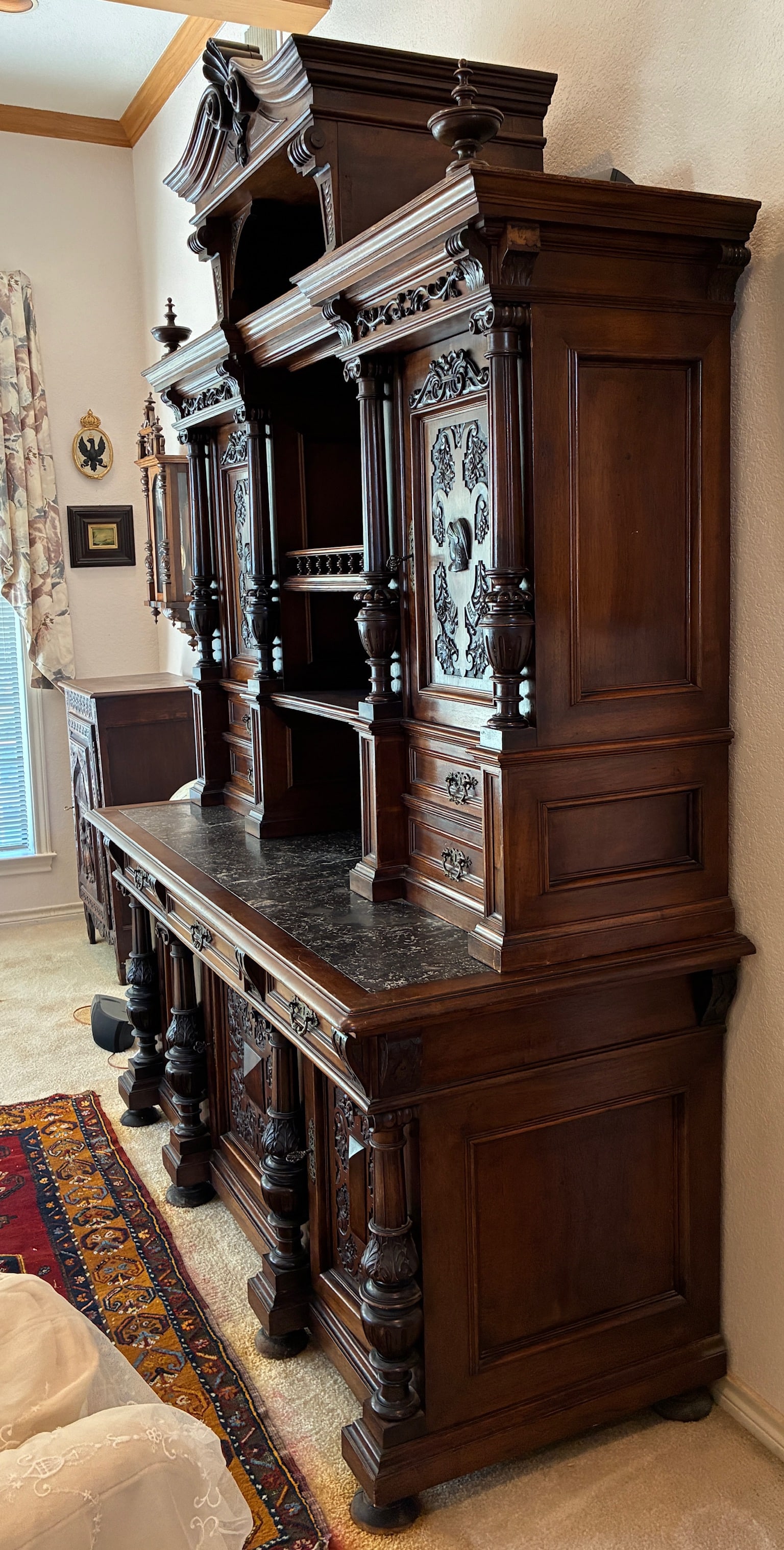 Large Walnut Buffet Cabinet - 5