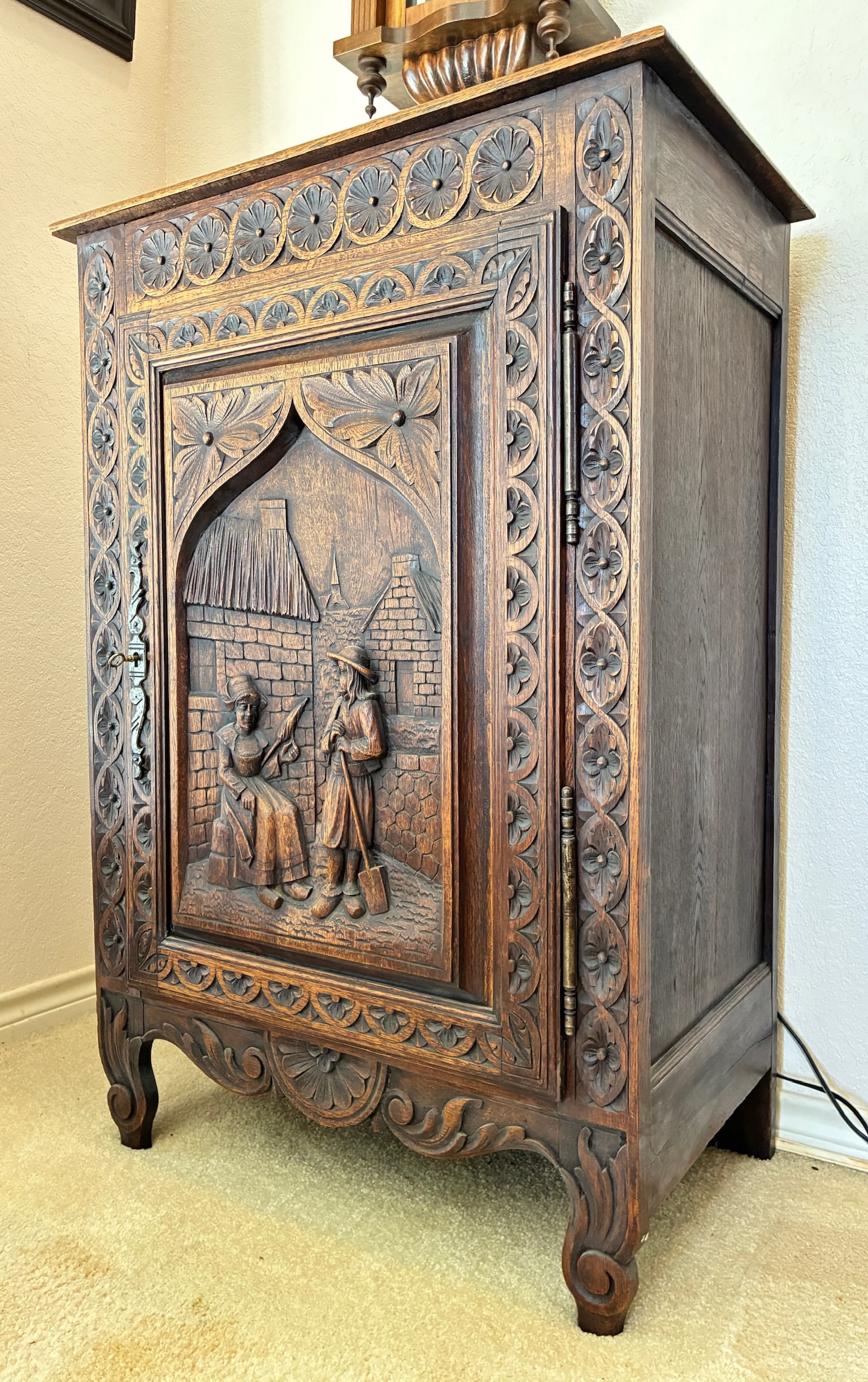 H. Mure French Carved Oak Cabinet (1 of 7)
