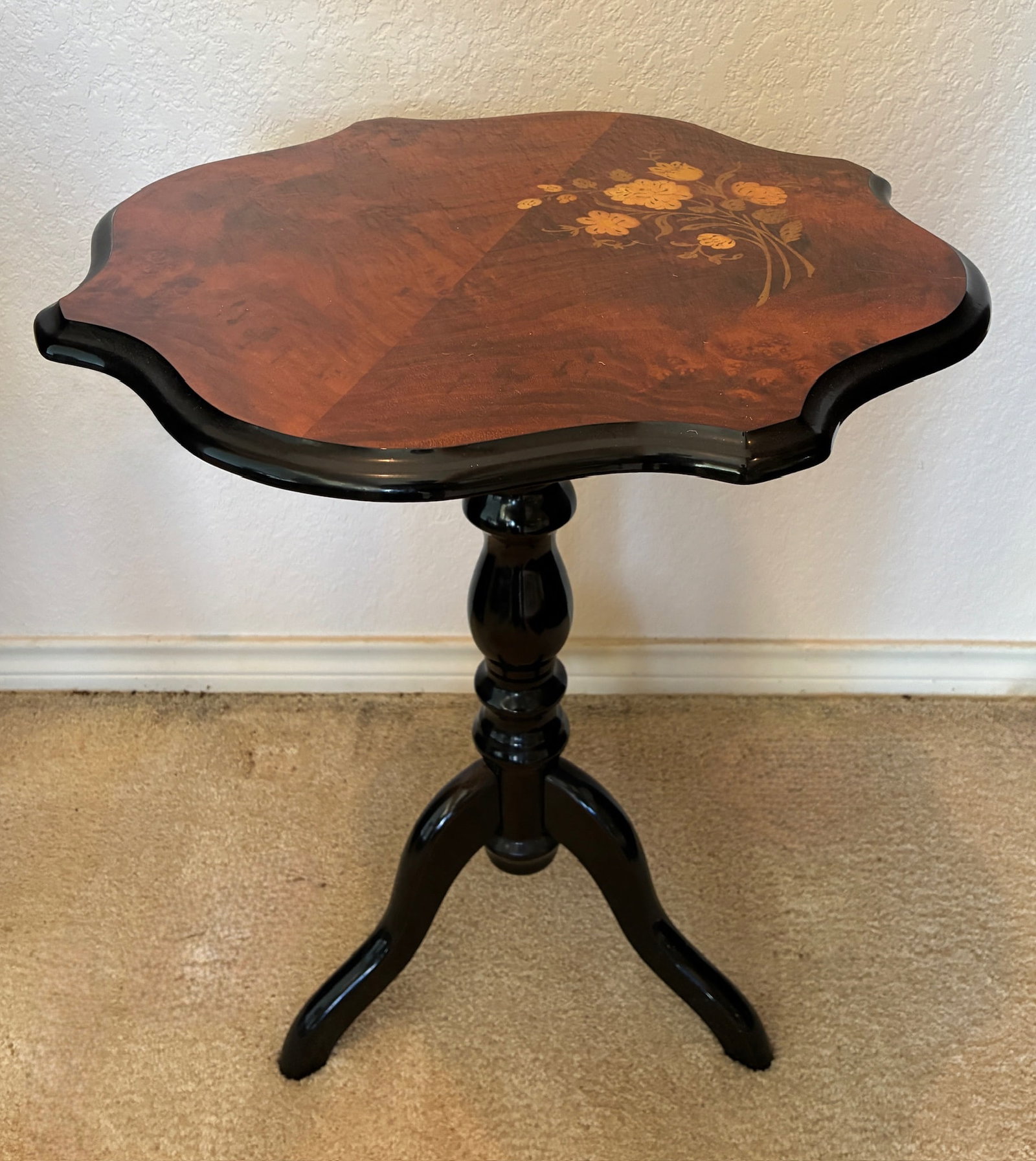 Italian 3-Legged Inlaid Table (1 of 3)