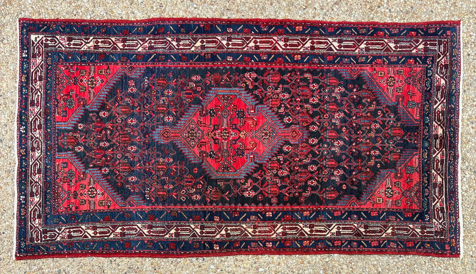 Persian Hamadan Rug: 93" x 49"