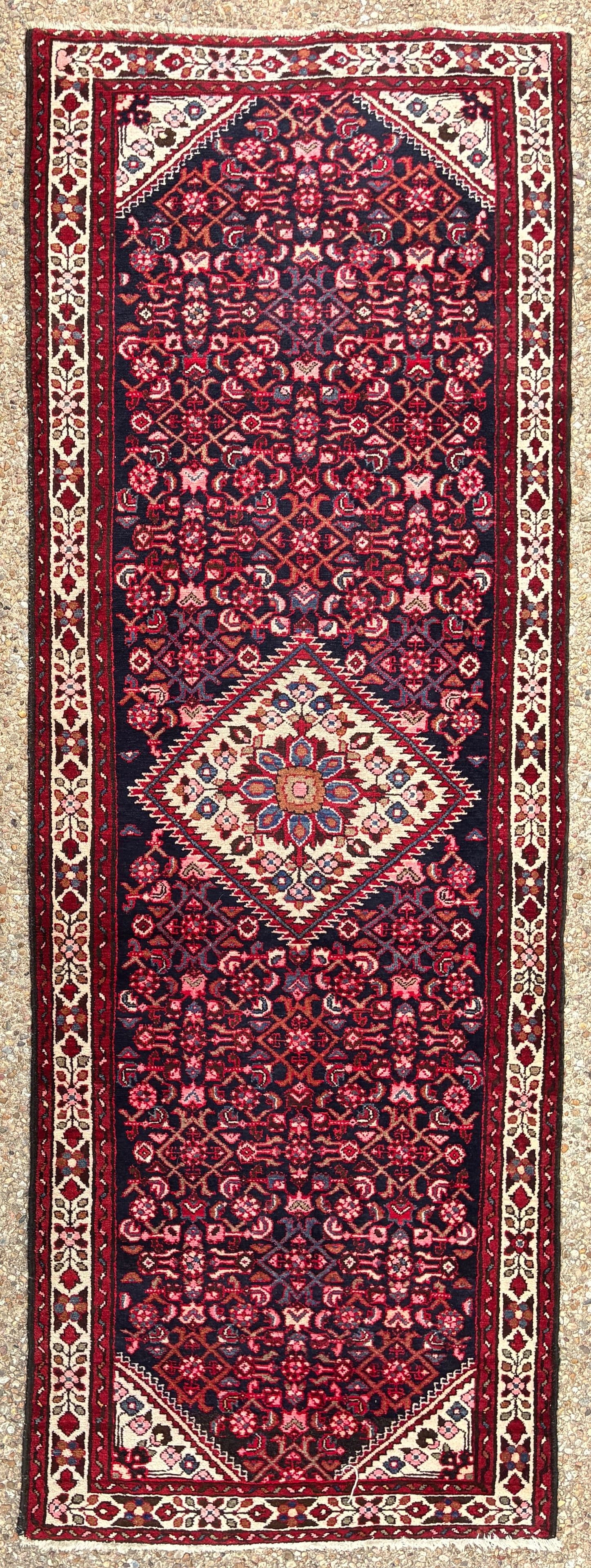 Persian Runner Rug, Floral: 10'1" x 3'8"