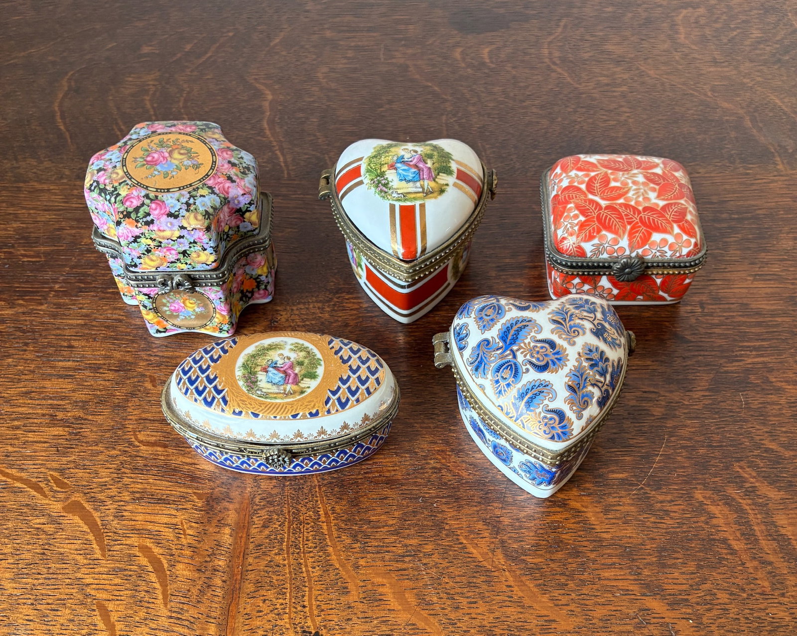 Lot of 5 Limoges Trinket Boxes (1 of 7)