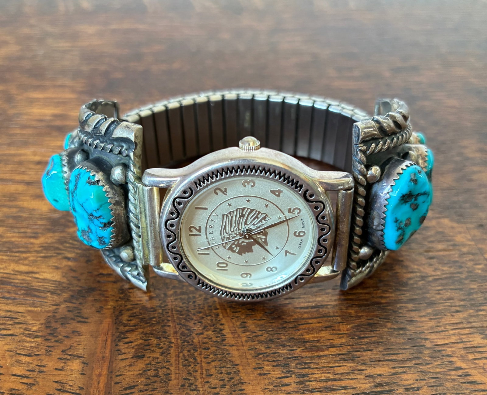 Native American Style Turquoise Sterling Watch (1 of 5)
