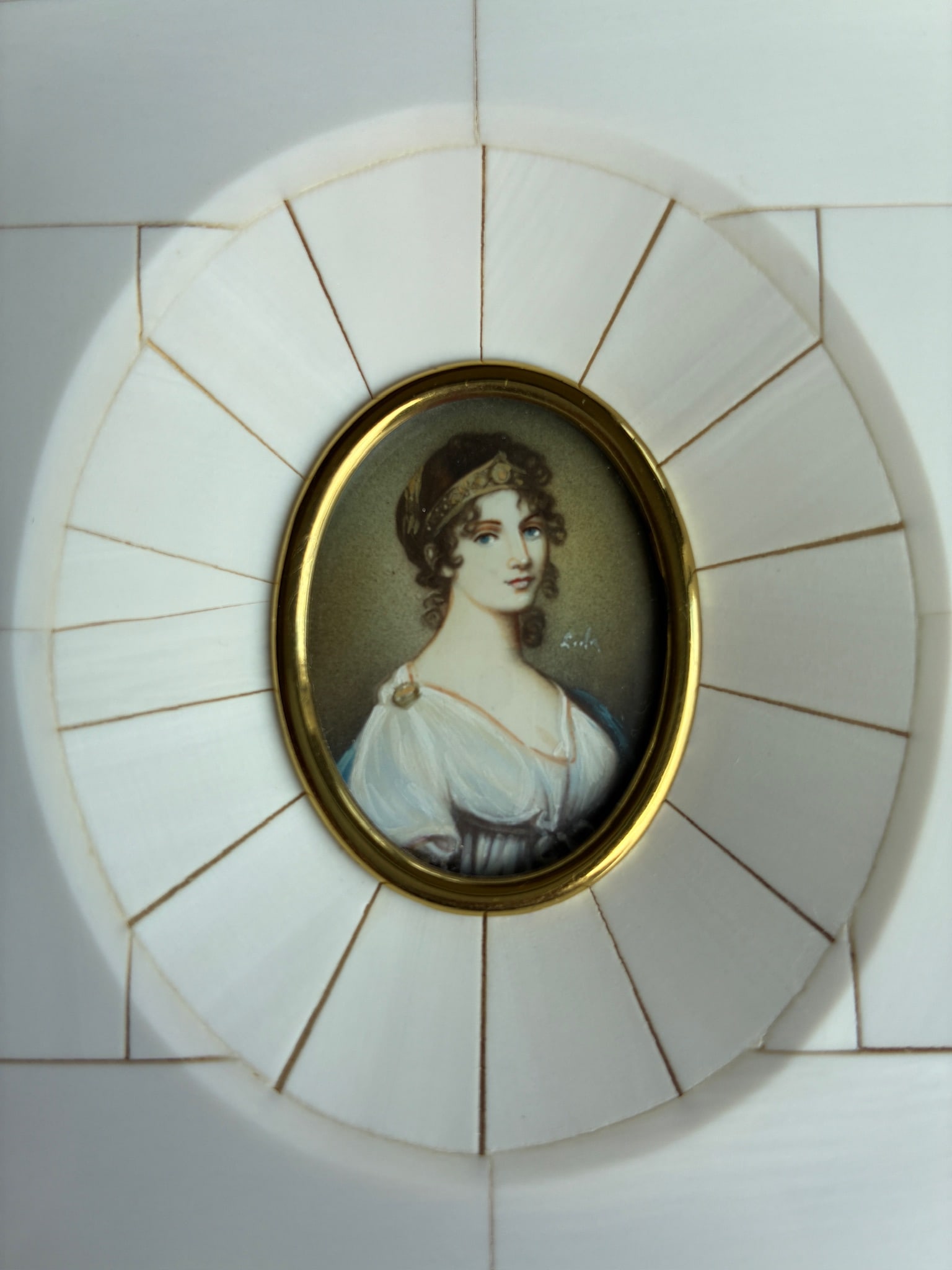 Antique Miniature Painted Portrait "Luisa di Prussia" (1 of 5)