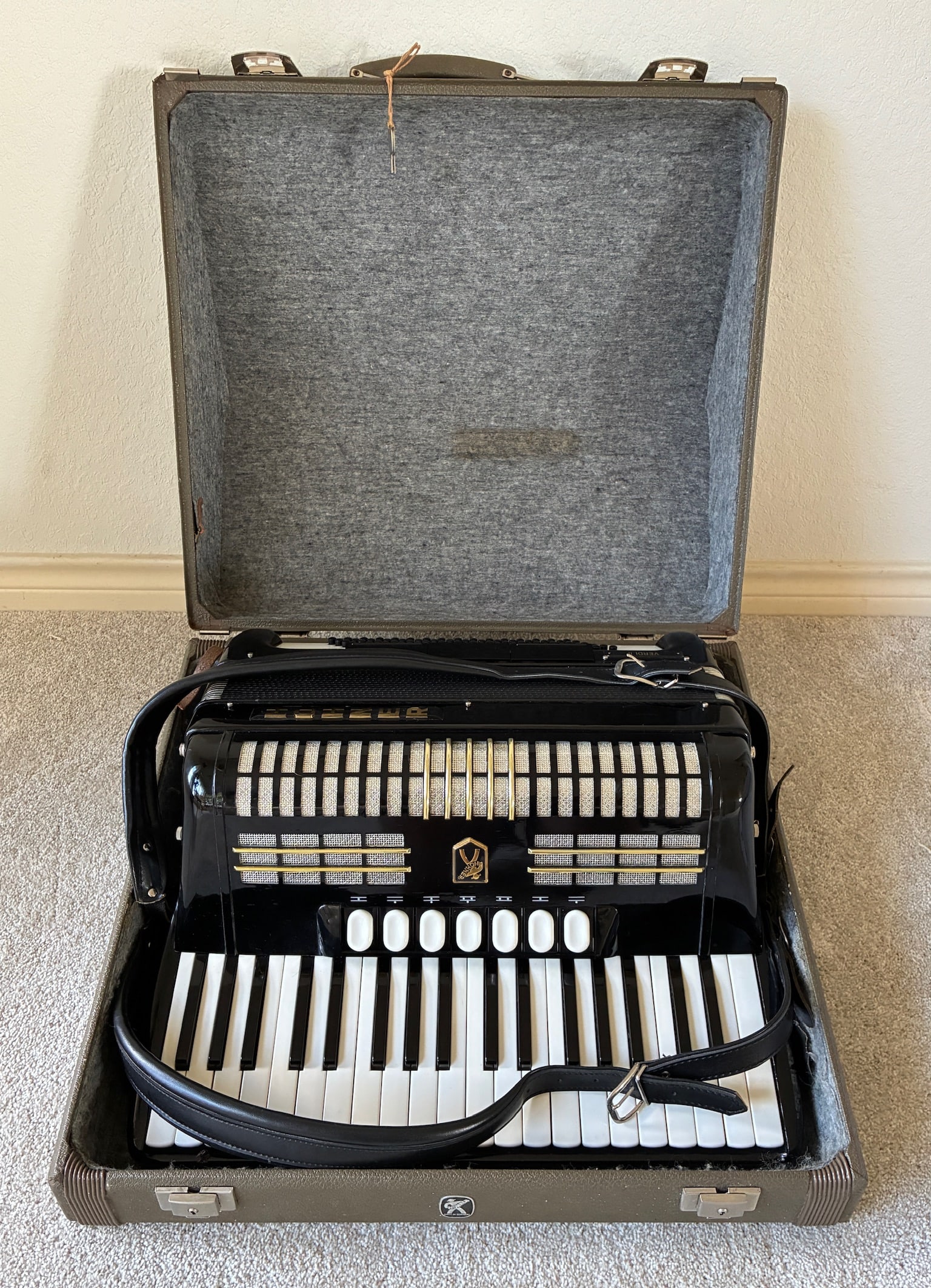 Hohner Verdi II Accordian with Case: 21" x 19" x 10"