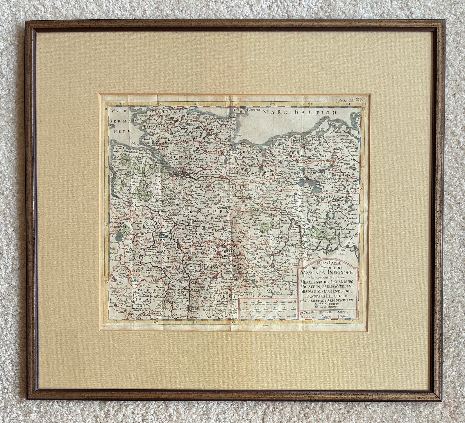 Framed Antique Map of Lower Saxony Germany (1 of 4)