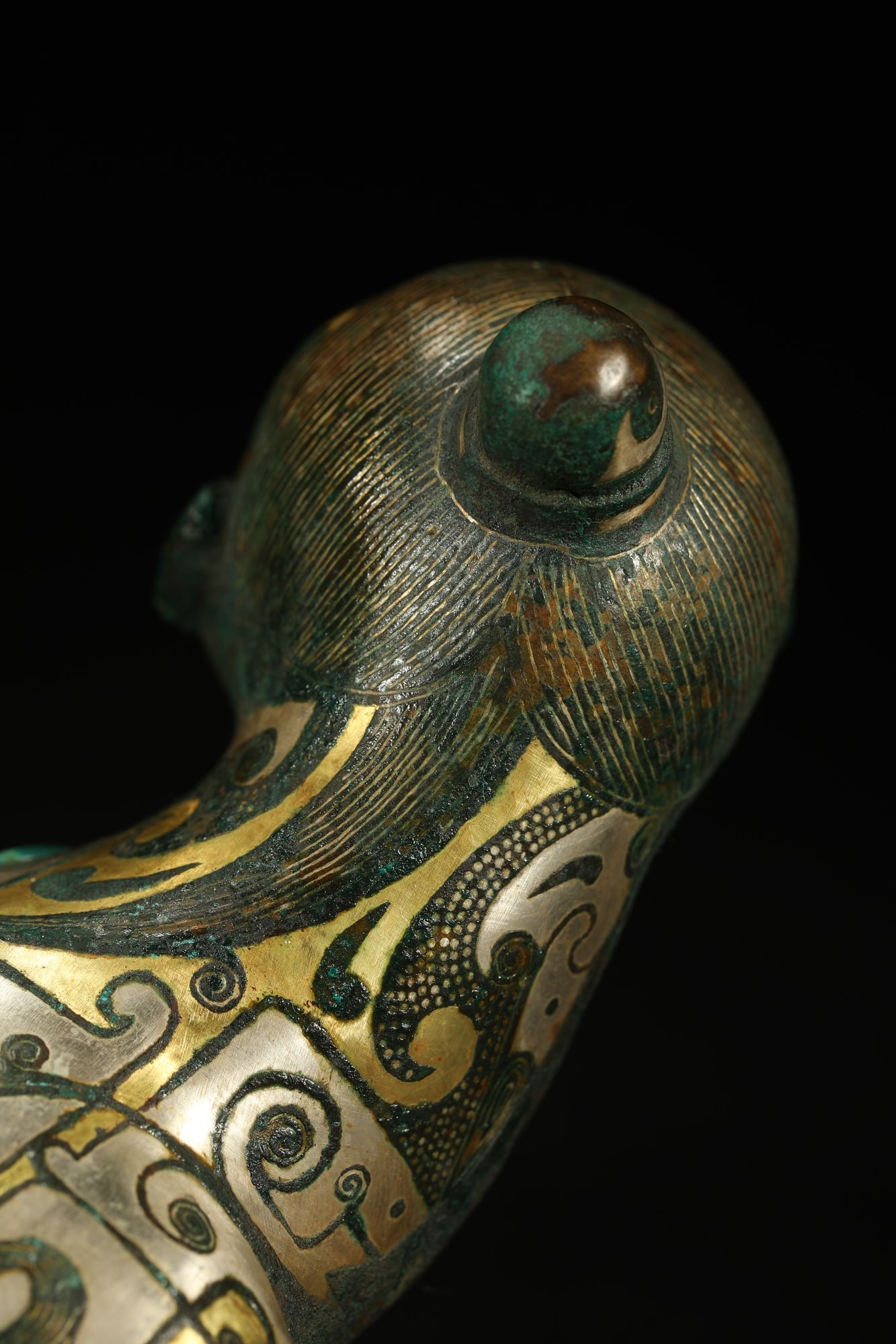 BRONZE GILT-SILVER HUMAN-FACED BEAST - 4