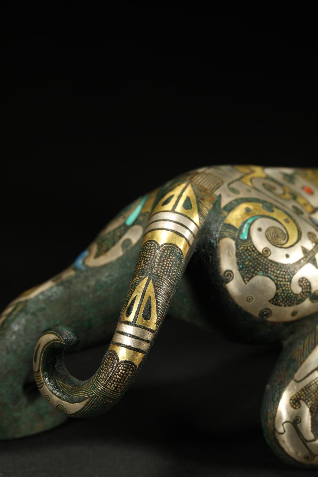 BRONZE GILT-SILVER HUMAN-FACED BEAST - 5