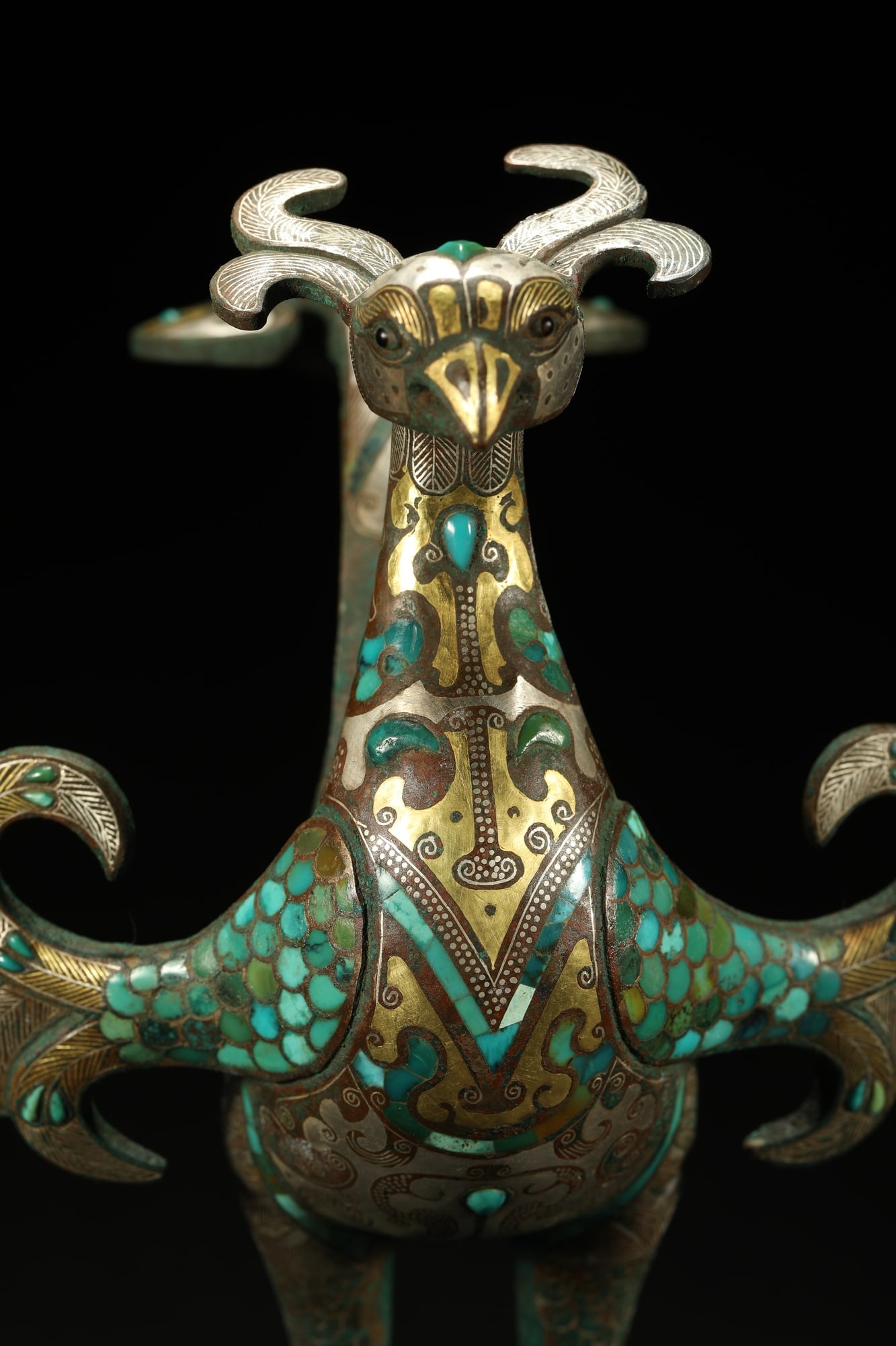 BRONZE GILT-SILVER PHOENIX - 2