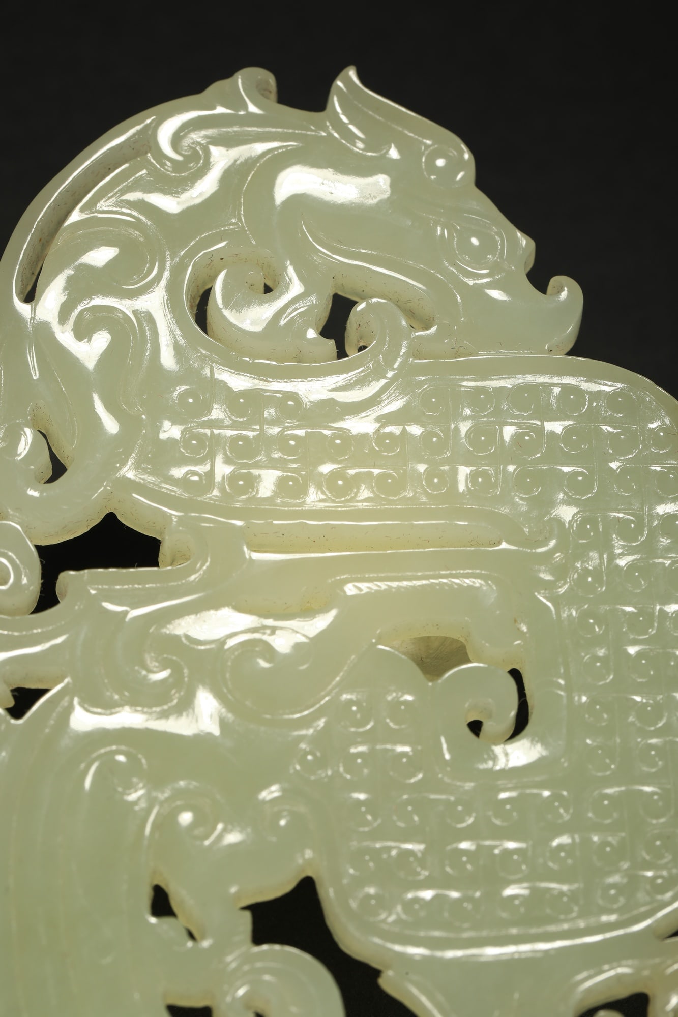 HETIAN JADE DRAGONS, A PAIR - 5