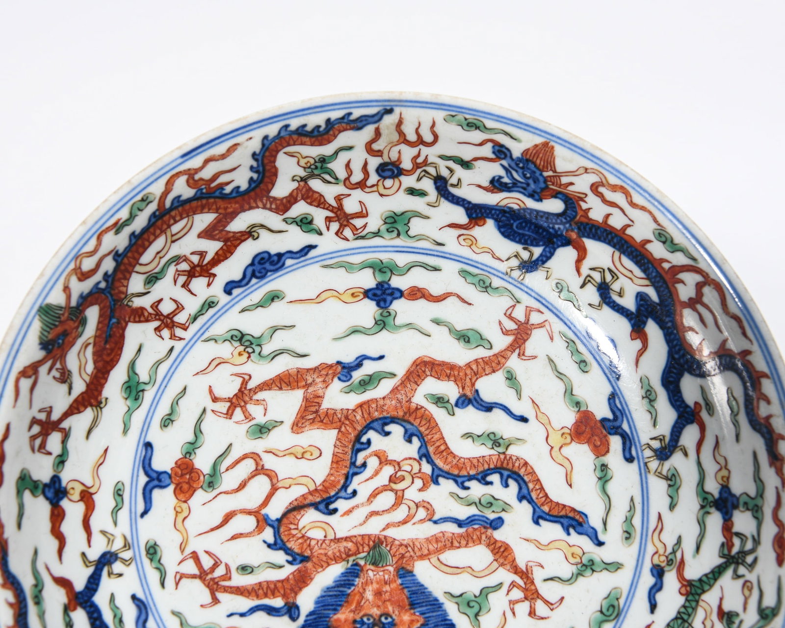 WANLI WUCAI DRAGON DISH - 6