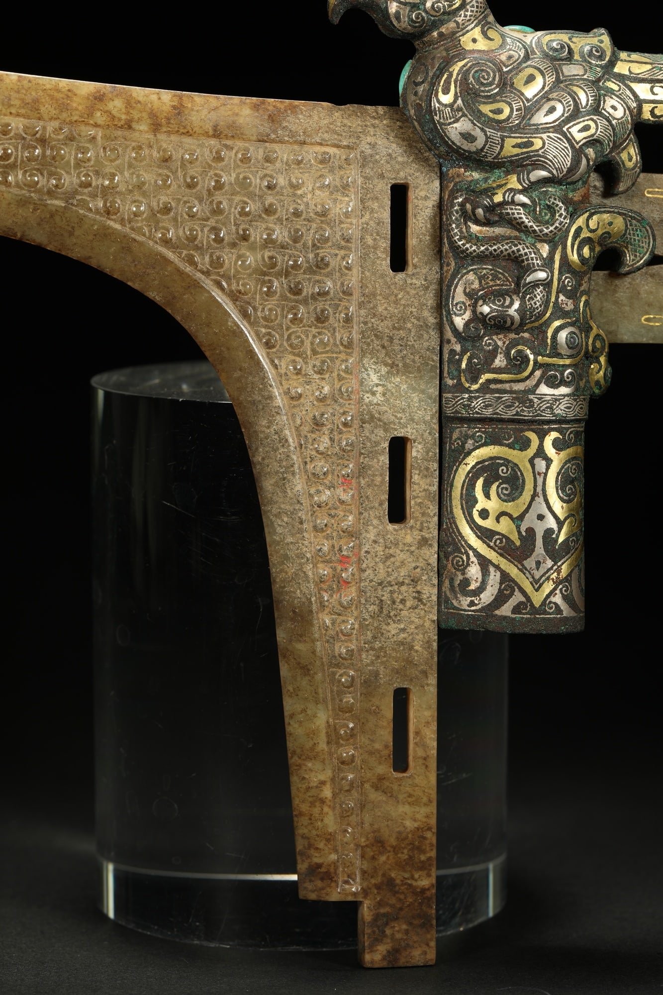 BRONZE GILT-SILVER JADE GE - 10