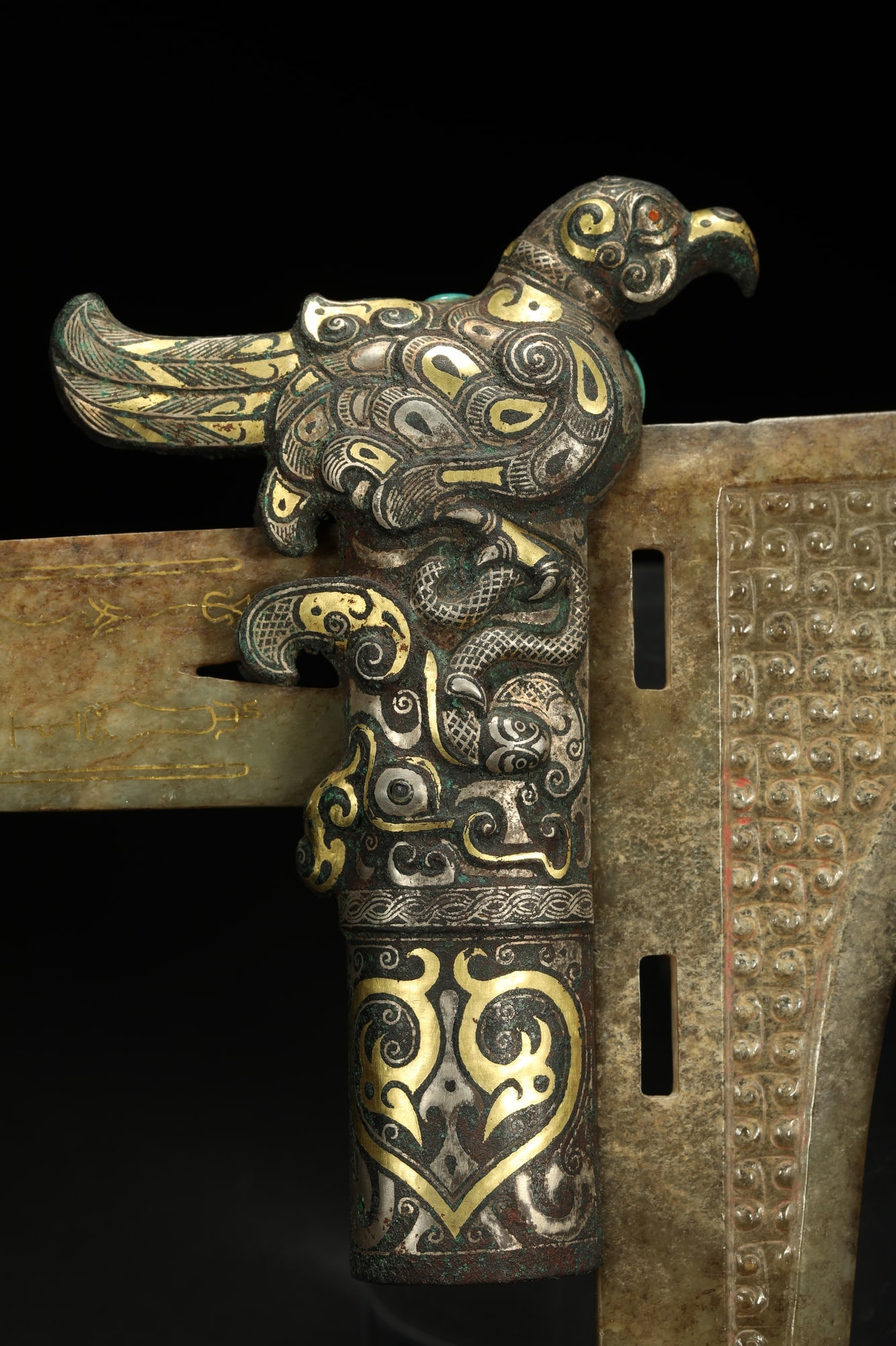 BRONZE GILT-SILVER JADE GE - 2