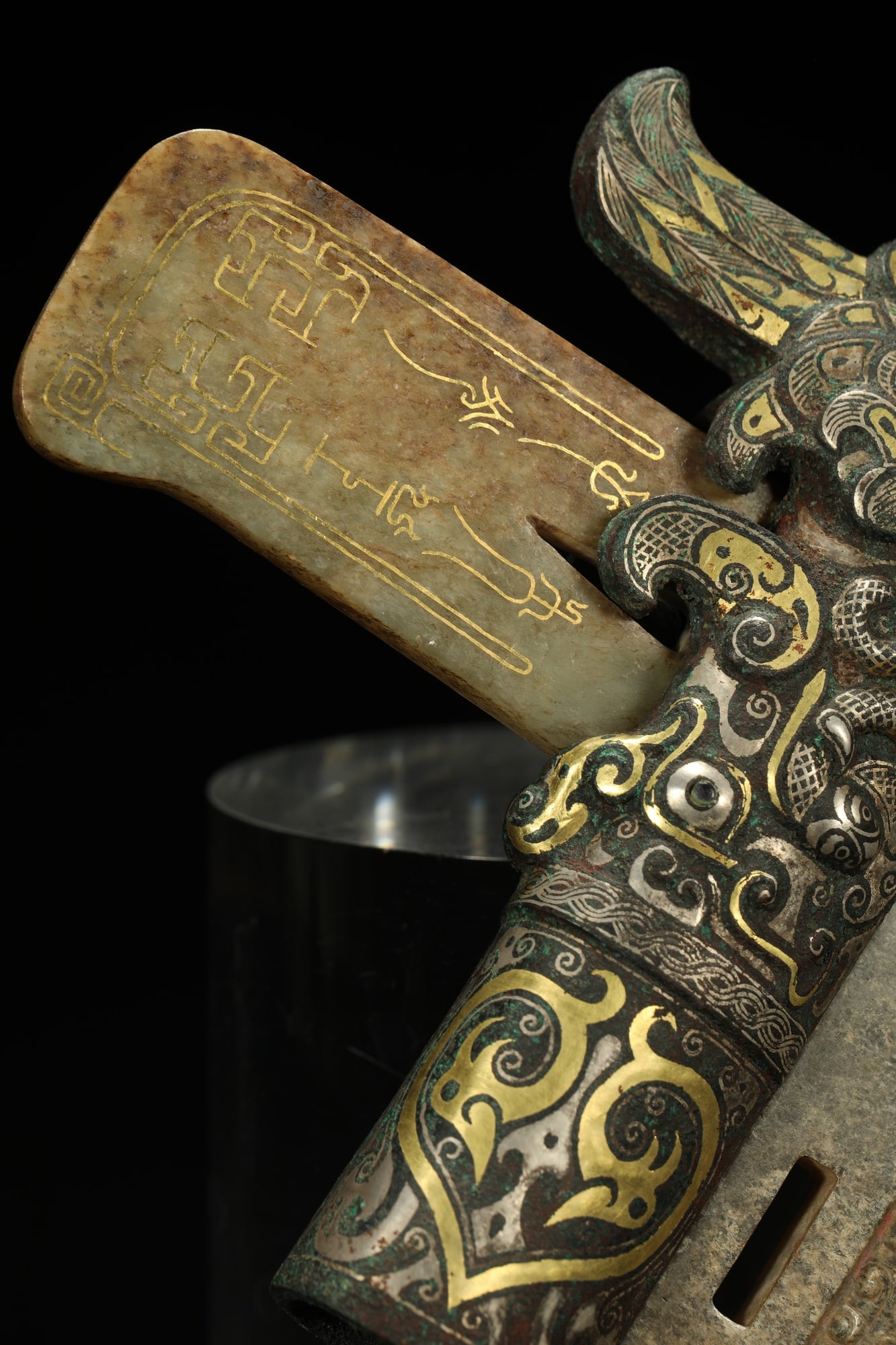BRONZE GILT-SILVER JADE GE - 5