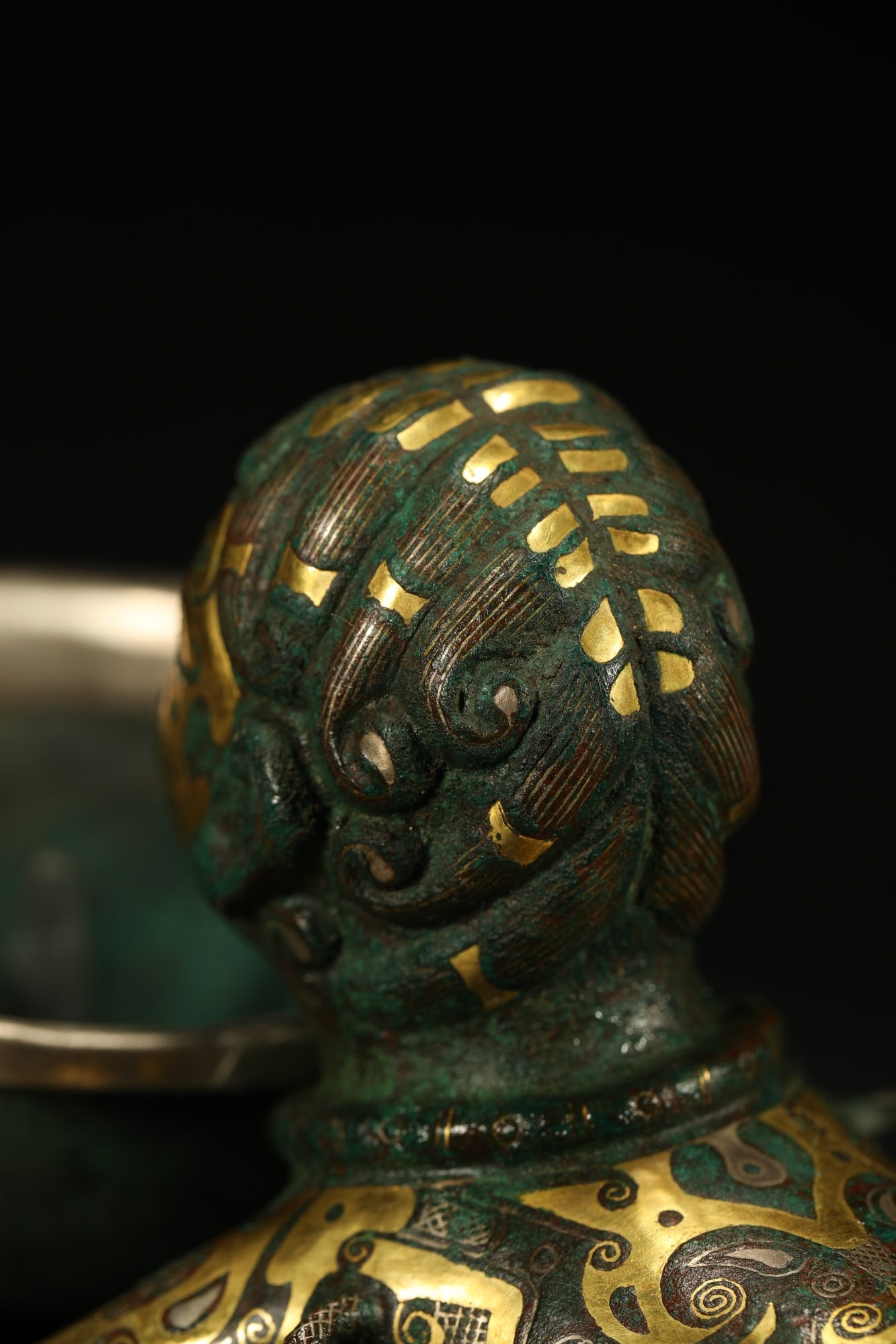 BRONZE GILT-SILVER FIGURAL LAMP - 7