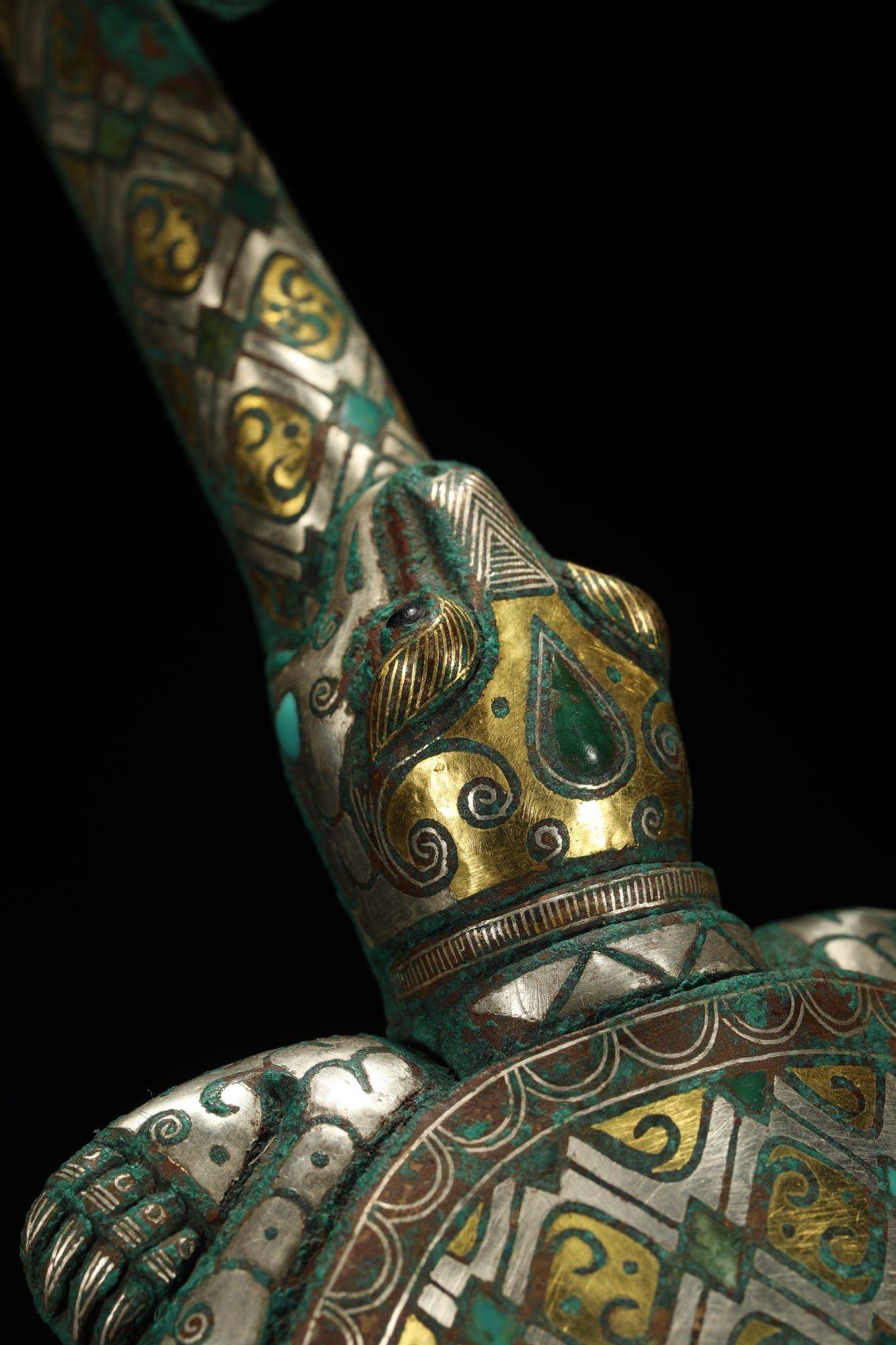 BRONZE GILT-SILVER BELT HOOK - 3