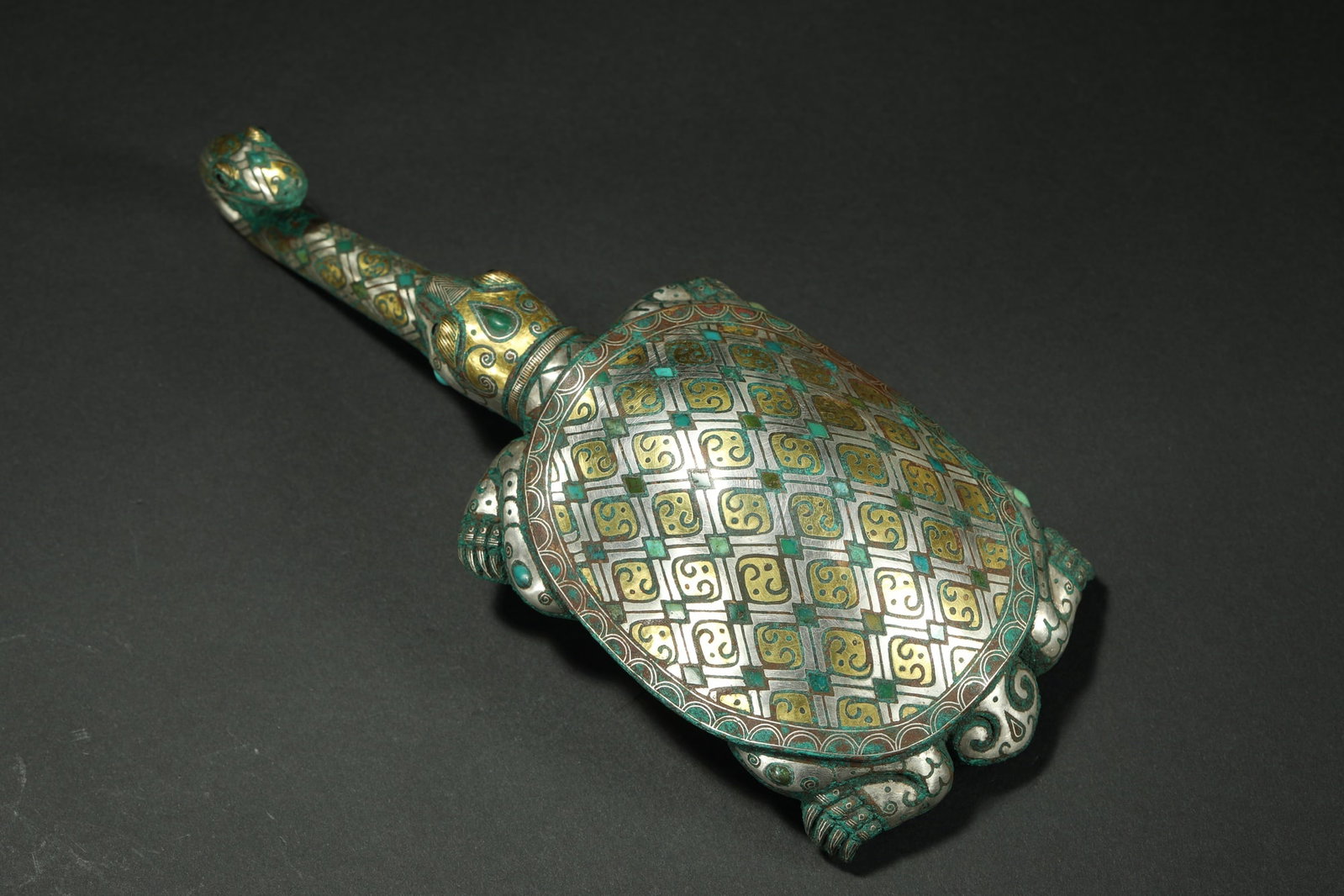 BRONZE GILT-SILVER BELT HOOK - 8