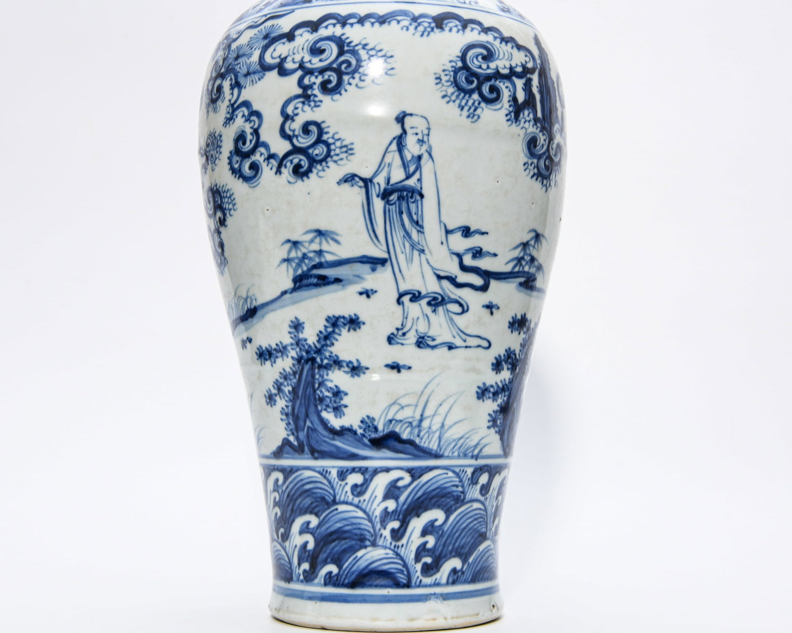 TRANSITIONAL BLUE AND WHITE FIGURAL MEIPING - 4