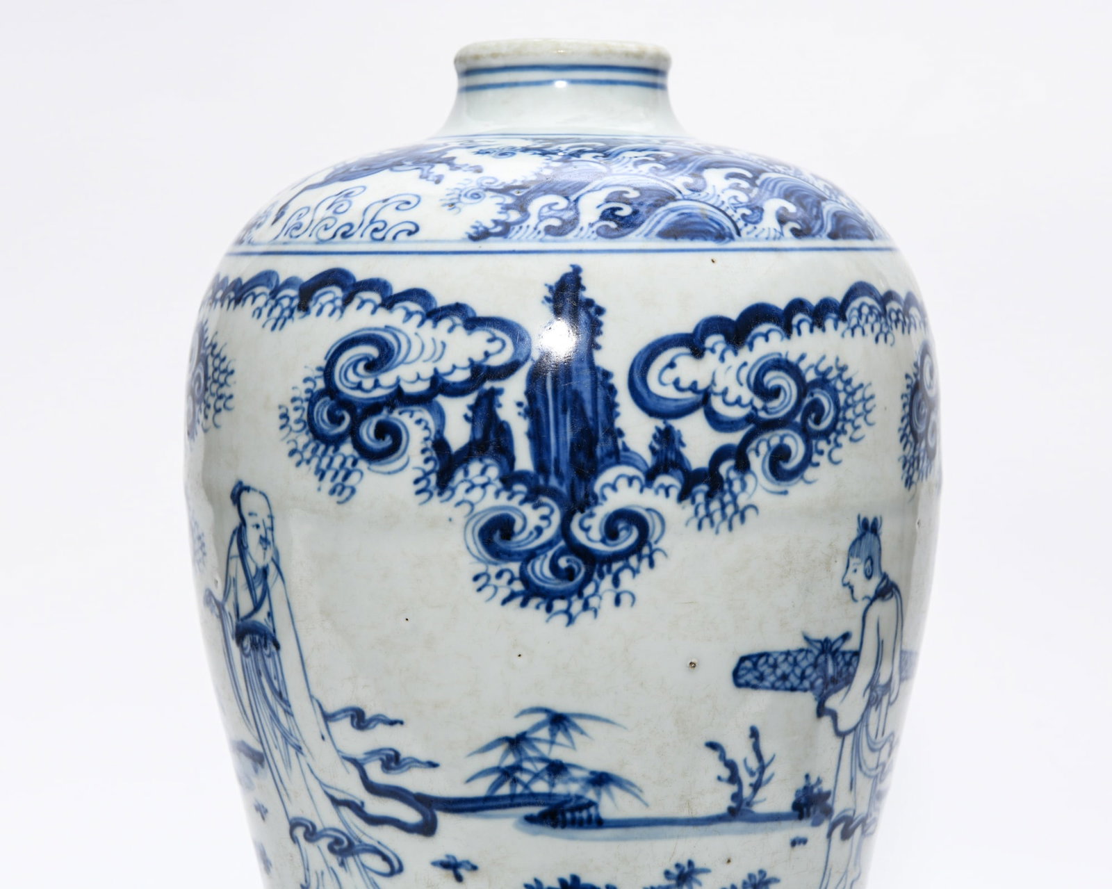 TRANSITIONAL BLUE AND WHITE FIGURAL MEIPING - 5