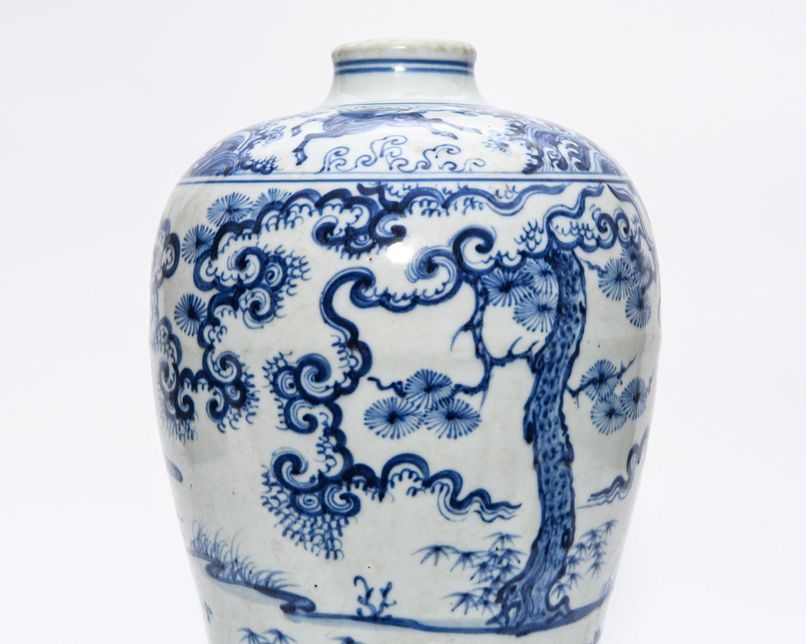 TRANSITIONAL BLUE AND WHITE FIGURAL MEIPING - 7
