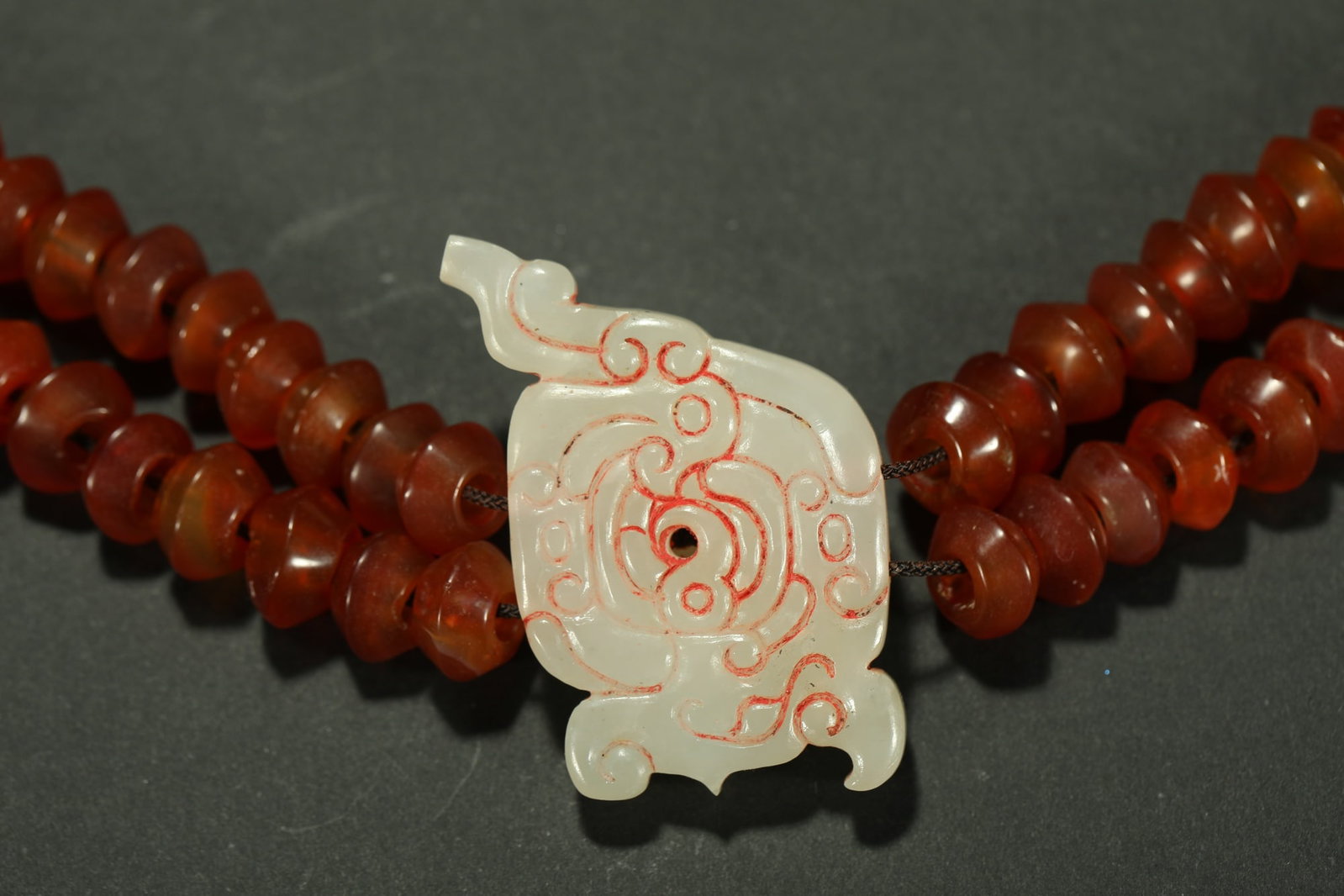 AGATE AND HETIAN JADE NECKLACE - 7