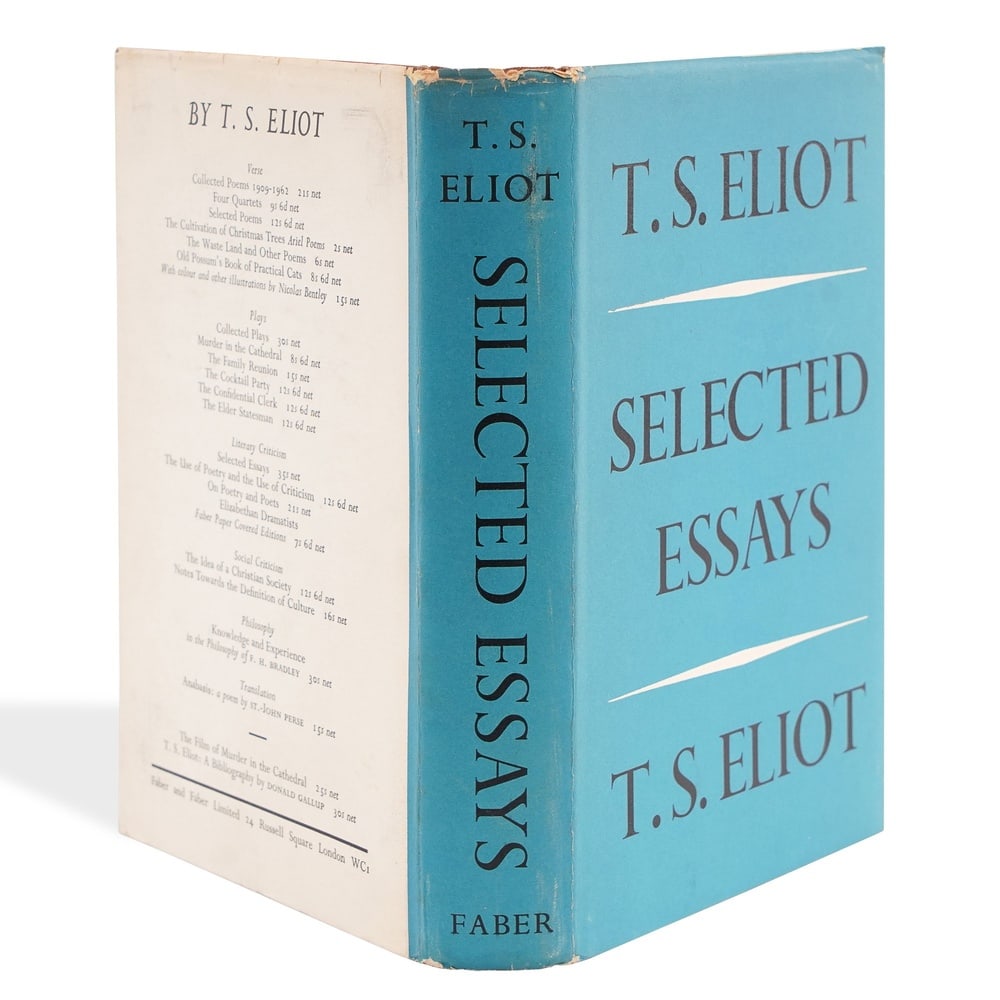 T. S. ELIOT SIGNED SELECTED ESSAYS - 5