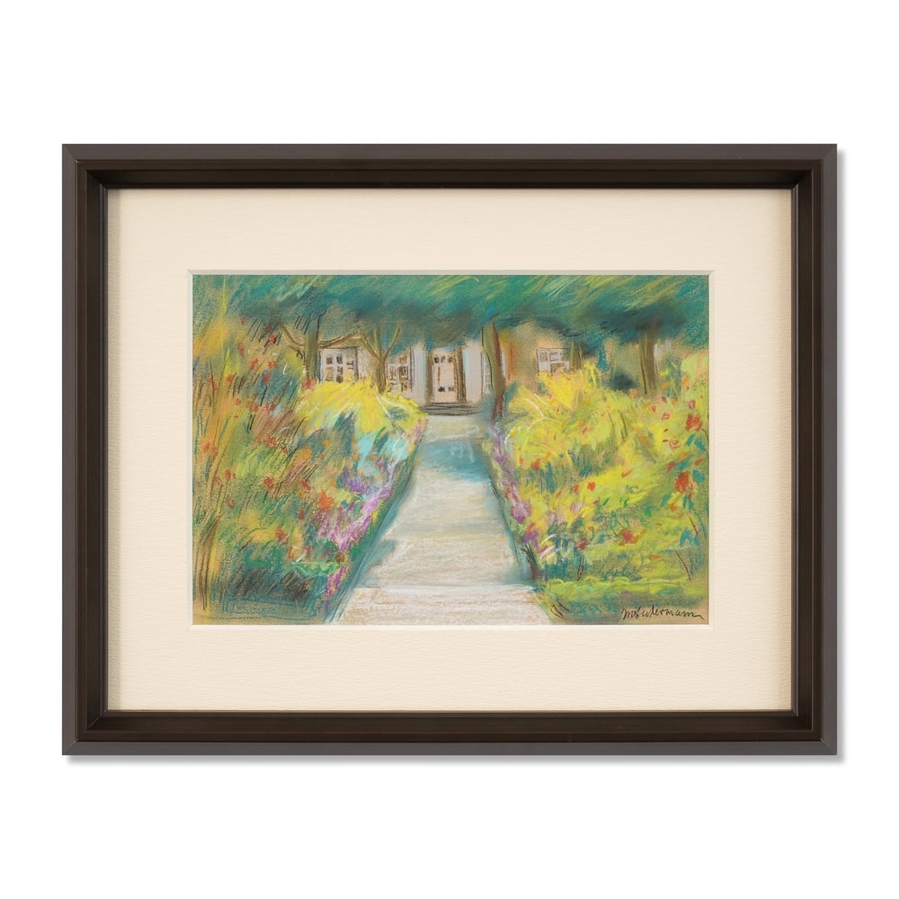 MAX LIEBERMANN (1847-1935), PASTEL ON PAPER: Signed (lower right) Image Dimensions: 7 7/8 x 11 3/8 in (20 x 29 cm) Framed Dimensions: 13 3/8 x 16 7/8 in (34 x 42.8 cm) This intimate garden scene reflects one of the most recognizable subjects ass