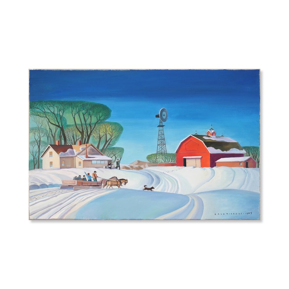 DALE WILLIAM NICHOLS (1904-1995), OIL ON CANVAS: Signed (lower right) Image Dimensions: 20 1/8 x 30 3/4 in (51 x 78 cm) Dale William Nichols was one of the leading American Regionalist painters of the twentieth century, celebrated for his depictions
