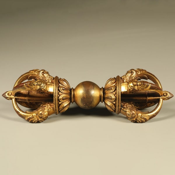 20th centuryBronze-gilded Vajra ritual object (1 of 6)