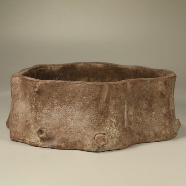 20th century Purple clay tree-stump-shaped washbasin (1 of 6)